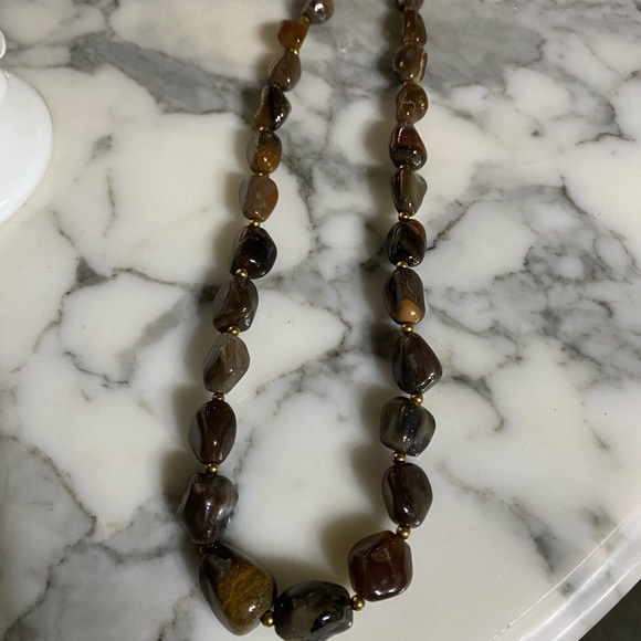 Brown natural stone necklace